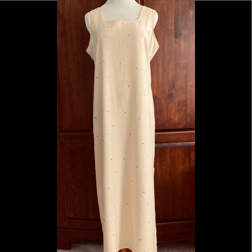 Sleeveless Linen Sheath - Maxi